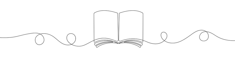 Wall Mural - book in continuous line drawing style. line art of book icon. vector illustration. abstract backgrou