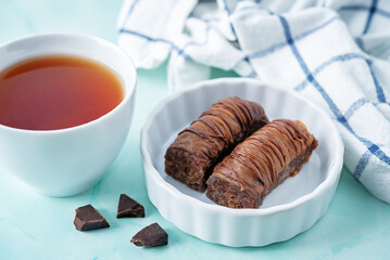 Wall Mural - Multicolored baklava, Oriental sweetness on a plate