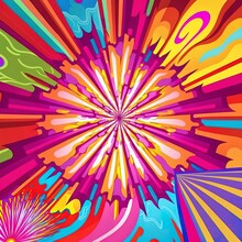 An Abstract Psychedelic Burst Background Image.