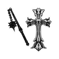 cross and mace vector concept