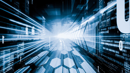 Software development, application programming code and tacit computer coding . Concept of smart digital transformation and technology disruption that changes global trends in new information era .