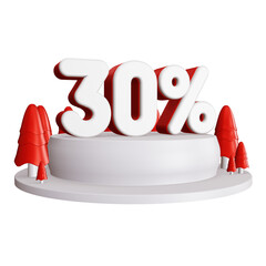 Wall Mural - winter discount sign 3d rendering