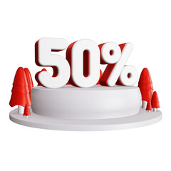 Wall Mural - winter discount sign 3d rendering