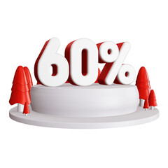 Wall Mural - winter discount sign 3d rendering