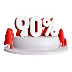 Wall Mural - winter discount sign 3d rendering