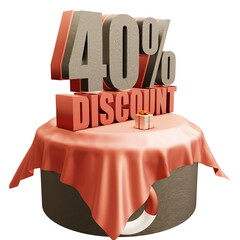 Wall Mural - summer discount sign 3d rendering transparent background isolated