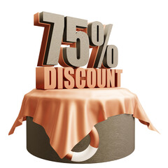 Wall Mural - summer discount sign 3d rendering transparent background isolated