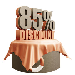 Wall Mural - summer discount sign 3d rendering transparent background isolated