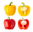 Red and yellow pepper isolated on transparent png