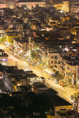 Wall Mural - Aerial view of buildings in night time, at Vijayawada city , India