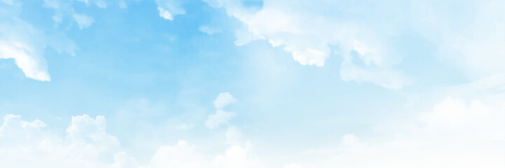 Wall Mural - blue sky and white clouds floated in the sky on a clear day with warm sunshine combined with cool br