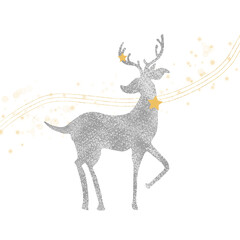 Silver Glitter Deer