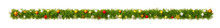 Beautiful Christmas Wreath Like Line With Shiny Stars And Colorful Orbs, On Transparent Background (RGBA 3D Rendering PNG)