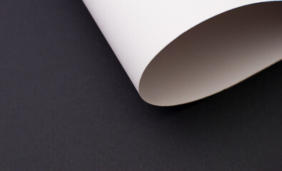 Black and white curved paper abstract background