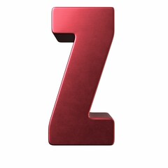 Wall Mural - 3D rendered red metallic Z letter isolated on the white background