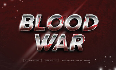 Wall Mural - Blood war on chrome text effect free download