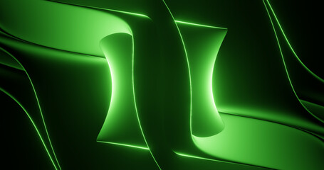 Poster - Render with green curved surface