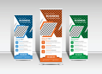Wall Mural - Corporate roll up banner template creative design