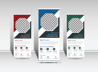 Wall Mural - Corporate business roll up banner template creative design
