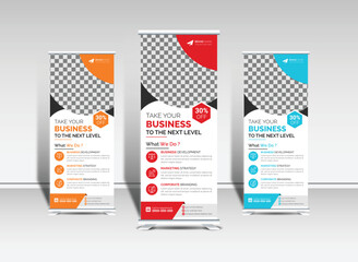 Creative business rollup banners for marketing template