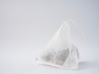 Floral tea bag isolated on white