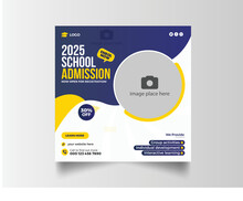 School Admission Social Media Post Or Web Banner Template