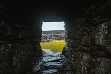 View Of The Loher Stone Fort During Dramatic Rainy Weather, Waterville, Co. Kerry, Ireland