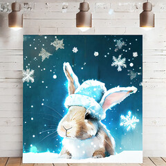 Wall Mural - Christmas Rabbits 