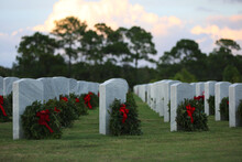 Laying Of Christmas Wreaths At National Cemetery