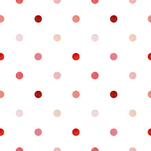 Watercolor Seamless Pattern With Pink And Red Dots. Valentine's Day Illustration. Polka Dot Print. Romantic Background. For Textile, Wallpaper, Cards, Wrapping Paper.