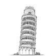 Leaning tower of pisa abstract hand drawn sketch Vector illustration
