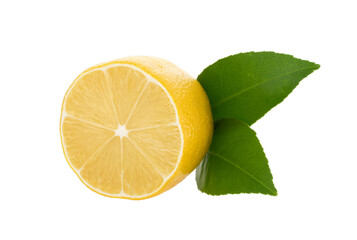 Wall Mural - Lemon isolated on white background without shadow clipping path