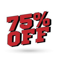 Wall Mural - Sale 75 percent off banner. Vector illustration.