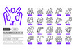 Human resources 03 related, pixel perfect, editable stroke, up scalable, line, vector bloop icon set.