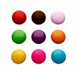 3D render of colorful bright candy drops arranged on a white background