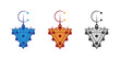 Set of Tazerzit on White Background. The Amazigh Jewelery Symbol. Vector Illustration.
