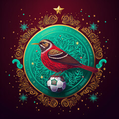 Wall Mural - graphic design of christmas bird