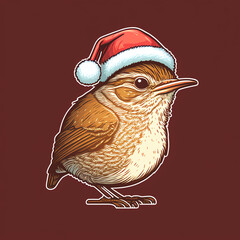 Wall Mural - graphic design of christmas Wren