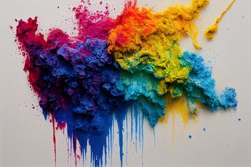 Colored paint splash isolated.