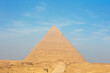 Famous Egyptian Pyramids of Giza. Landscape in Egypt. Pyramid in desert. Africa. Wonder of the World.