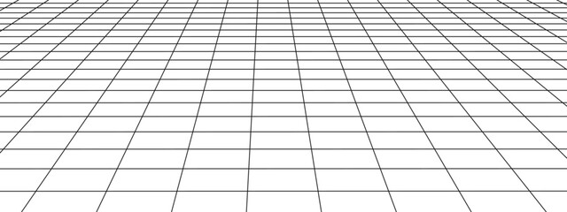 Wall Mural - horizontal perspective grid. tile floor texture. checkered plane pattern. squared surface. geometric
