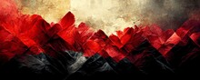 Modern And Fresh Floral Background Pattern In Strong Black And Red Colors For Valentines Card