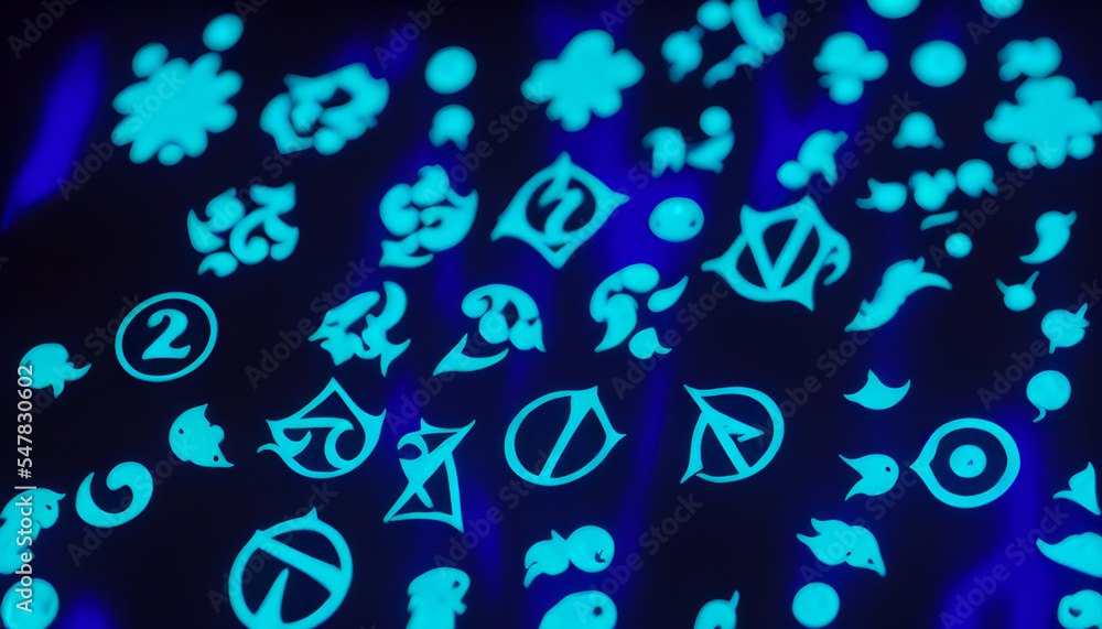 Abstract rune and arcane magic occult symbol background. Mystical ...