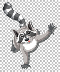 Wall Mural - Raccoon dancing cartoon character