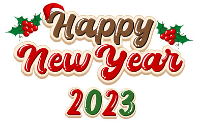 Wall Mural - happy new year 2023 text for banner design