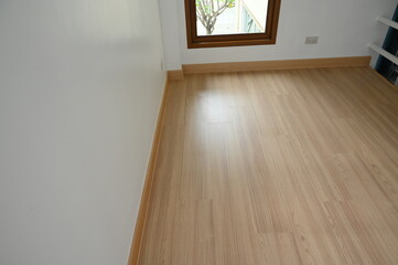 Wall Mural - wooden floor and glass window in the room