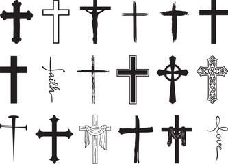 religious cross bundle, jesus cross, old rugged cross , christian ,cross , religious , cross clipart