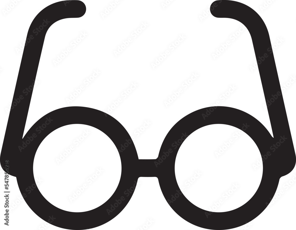 Round glasses or reading eyeglasses line art vector icon for apps and ...