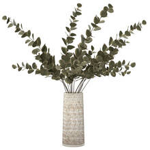 Stylish Modern Dried Flower Arrangement In Cylindrical Vase As Home Decoration. 3D Rendering