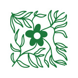 Fototapeta Panele - Flower decoration design logo inspiration